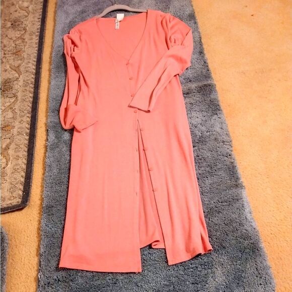 ⬇️⬇️⬇️Zenana Outfitters Long Pink Cardigan - Picture 1 of 9